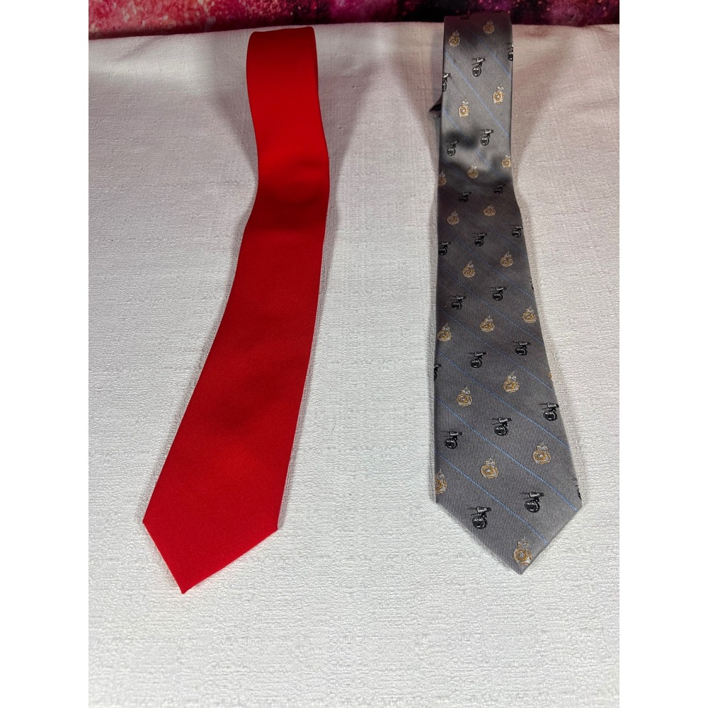 Star Wars Tie Lot Lucasfilm Grey Silk BB-8 Droid & OppoSuits Red Neckties 2pc
